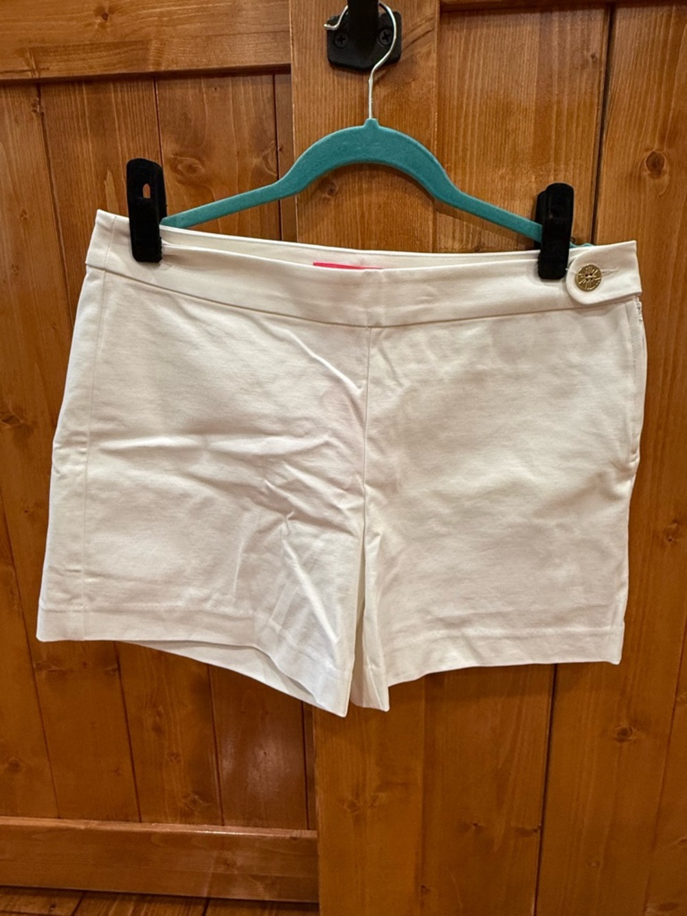 Women’s White Side-Button Casual Shorts